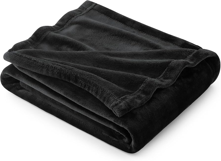 Bedsure GentleSoft Fleece Throw Blanket for Couch Black - Lightweight Plush Fuzzy Cozy Soft Halloween Blankets and Throws for Sofa, 50x60 inches