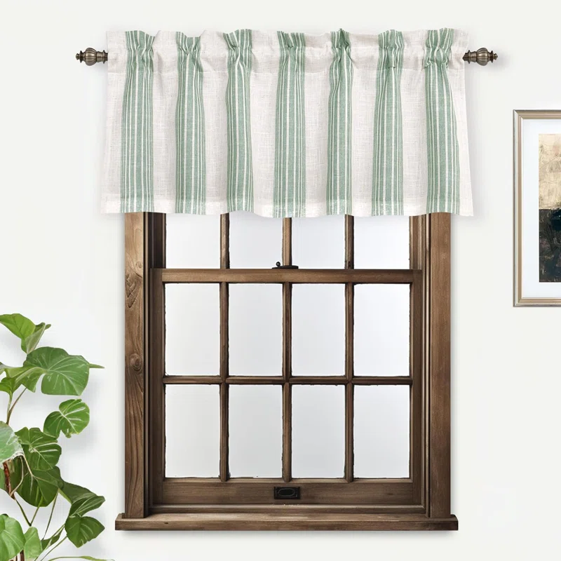 Akhill Linen Striped Tailored Window Valance
