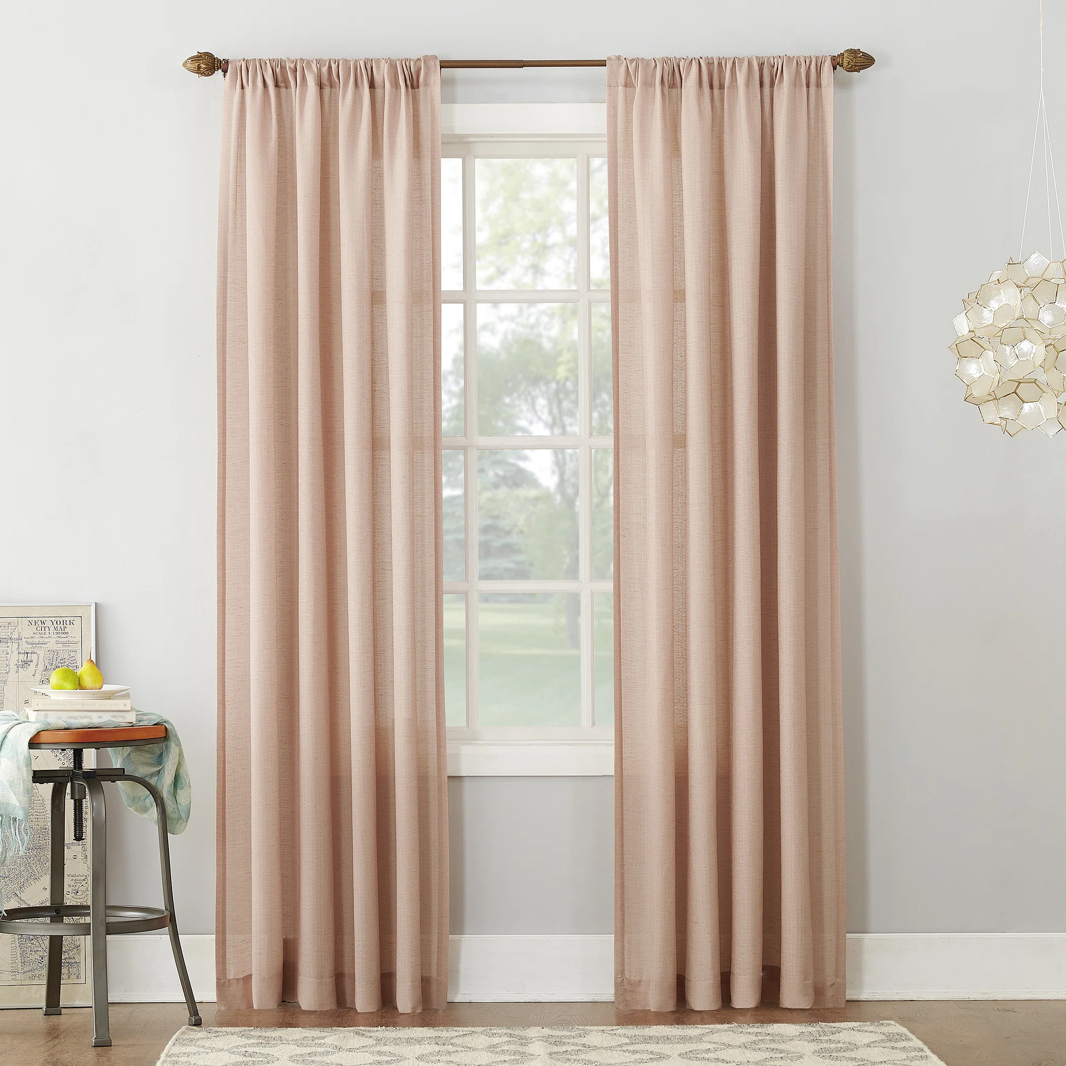 Wayfair Basics® Berwick Linen Blend Semi-Sheer Rod Pocket Curtain Panel