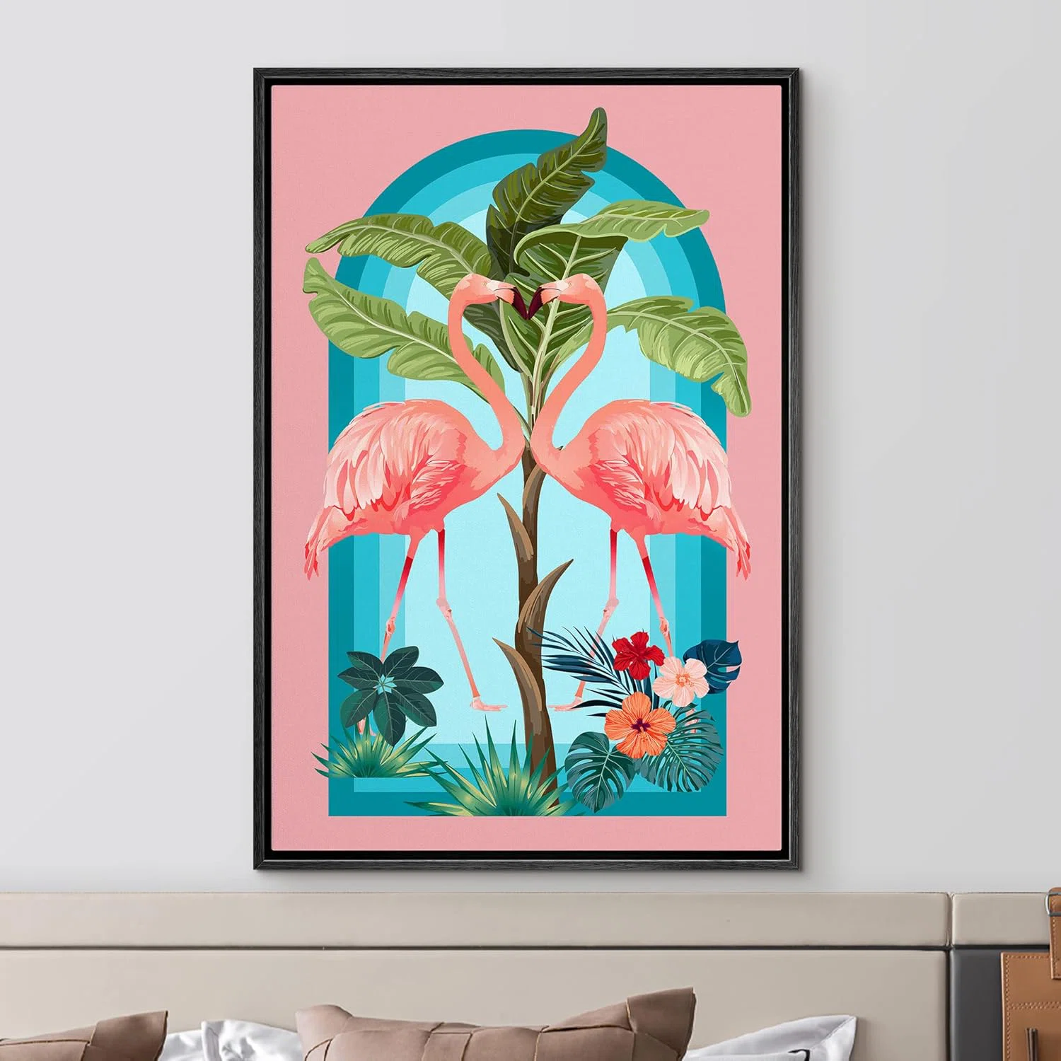 Bright Preppy Animals Tropical Flower Flamingo Teen Girls Bright Animals Botanical Artwork Modern Colorful