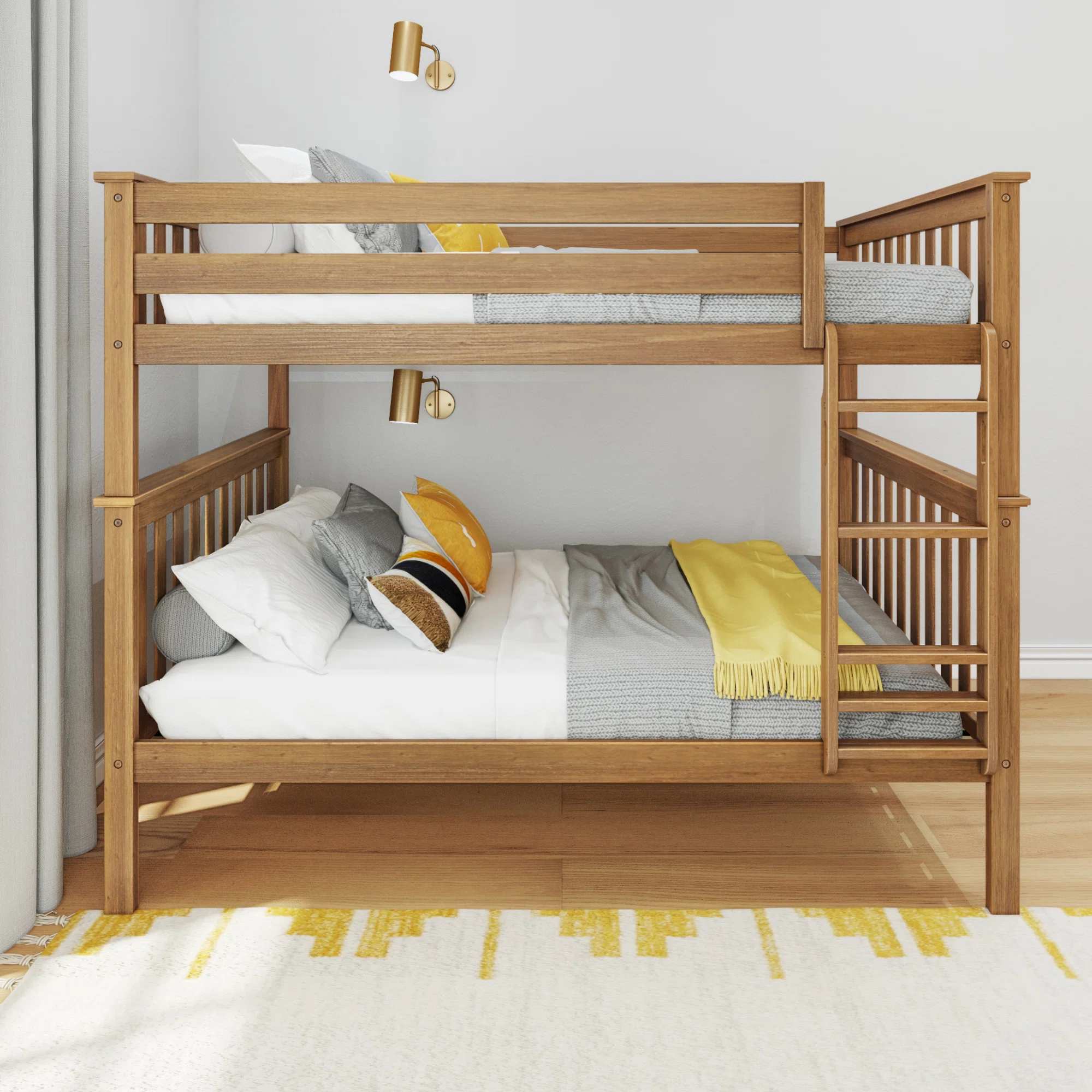 Jerena Full over Full Solid Wood Slat Standard Bunk Bed by Harriet Bee