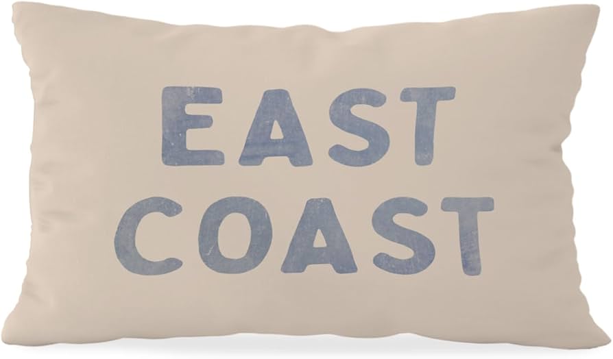 Wheatwin Blue Coastal Throw Pillow Cover 12x20, Blue Dorm Decor, Making Waves Coquette Decor for Girls Room Bedroom Sofa Couch