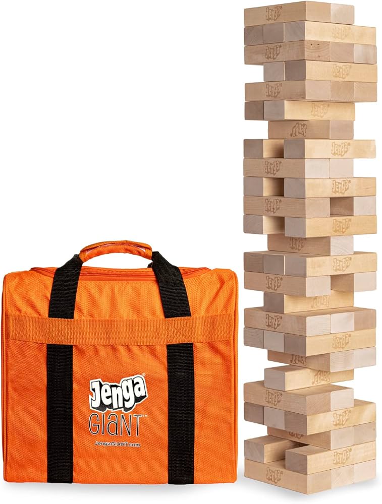 Jenga Giant - Hardwood Blocks - Stacks to Over 4 Feet - Officially Licensed - JS6