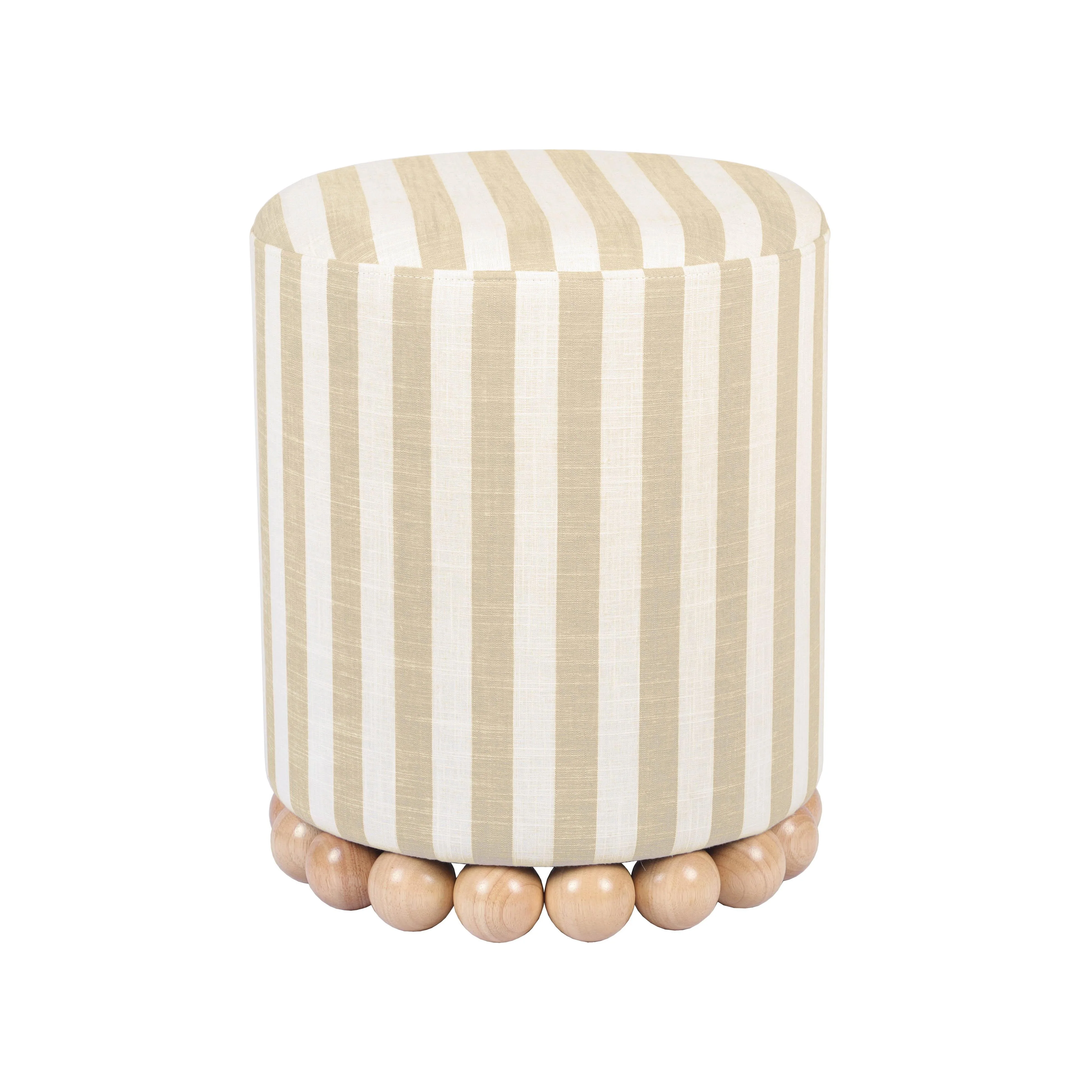 Dex Striped Linen Ottoman