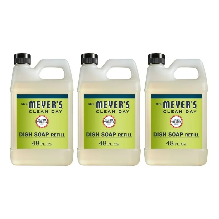MRS. MEYER'S Clean Day Liquid Dish Soap, Biodegradable Formula, Lemon Verbena, 16 fl. oz - Pack of 3