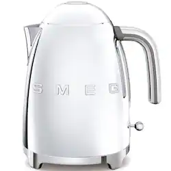 SMEG KLF03 7 Cup Electric Water Kettle, Retro-Style, Soft-Opening Lid, Auto Shut-Off, 360° Swivel Base – White