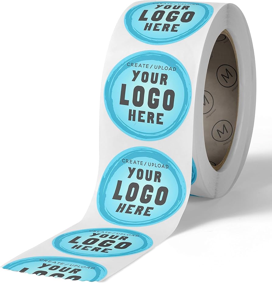 instMerch Custom Sticker Roll Labels — Logo Stickers Customized Labels — Custom Stickers for Business Logo (Circle)