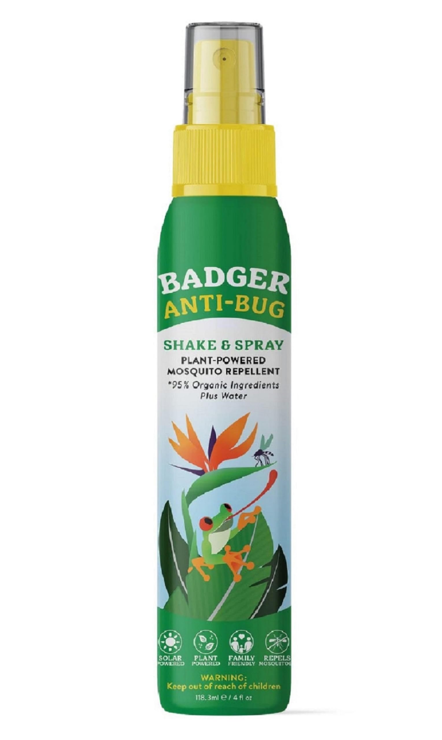 Badger Bug Spray, Family Friendly All Natural Mosquito Repellent w/Organic Essential Oils, Great Smelling Citronella Spray, Effective for 3 Hours, Deet-Free Vegan Insect Repellent, 4 fl oz, 2-Pack