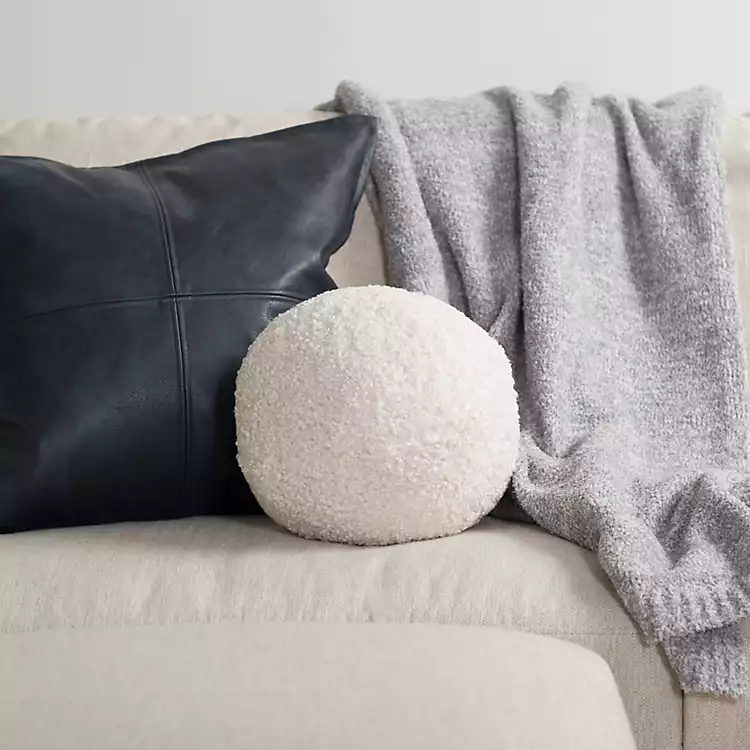Ivory Boucle Sphere Pillow | Kirklands Home