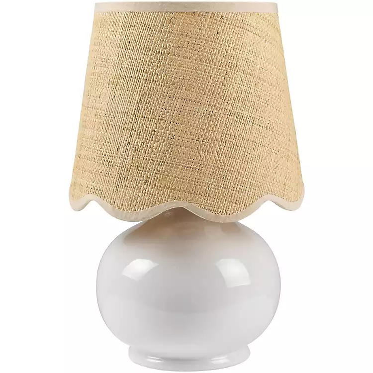 Stella White Diminuta Table Lamp With Woven Shade | Kirklands Home