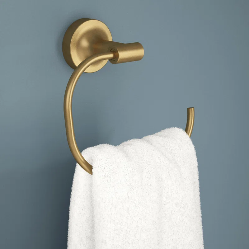 Voisin Round Open Towel Ring Bath Hardware Accessory in Satin Gold VOI46-BB