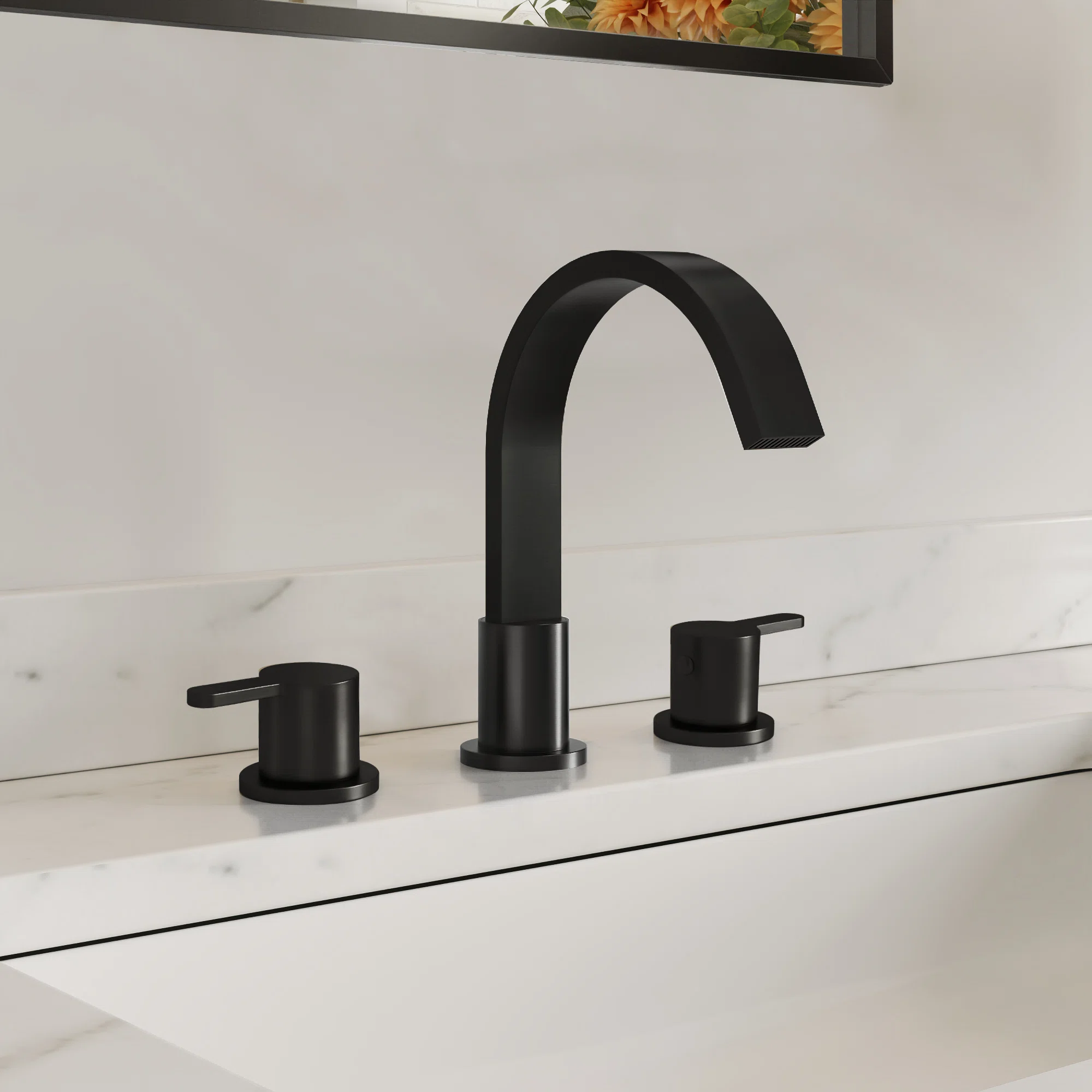 Widespread Bathroom Faucet 3 Hole, 2-Handle Bathroom Sink Faucet with Drain Assembly