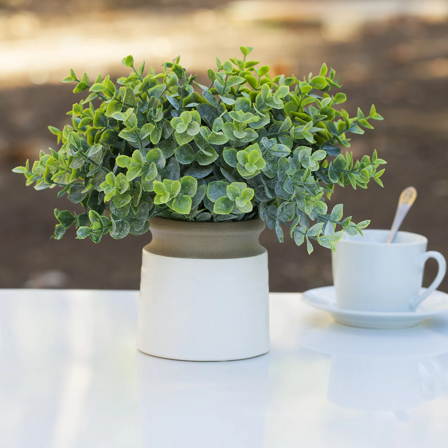 11'' Faux Eucalyptus Plant in Ceramic Pot