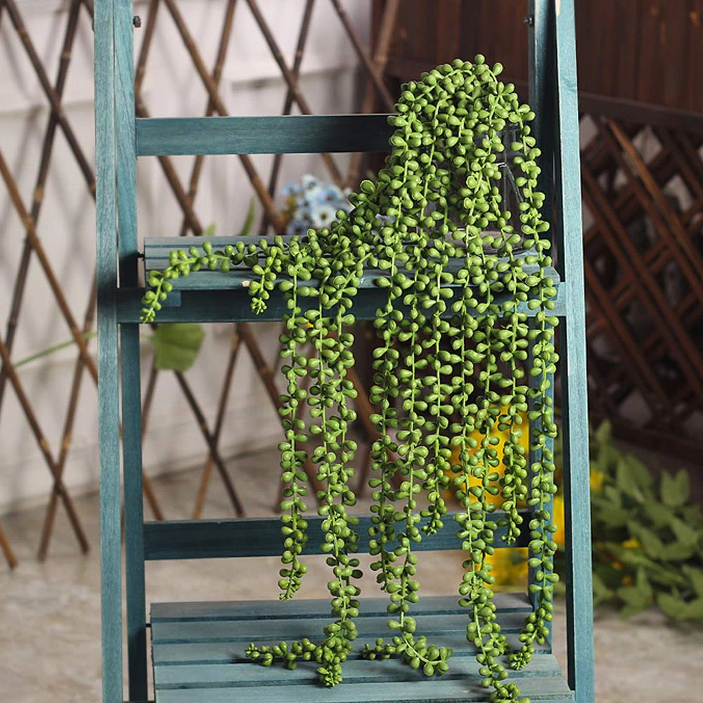 4 Piece Artificial Succulents Hanging Faux Plants Fake String of Pearls