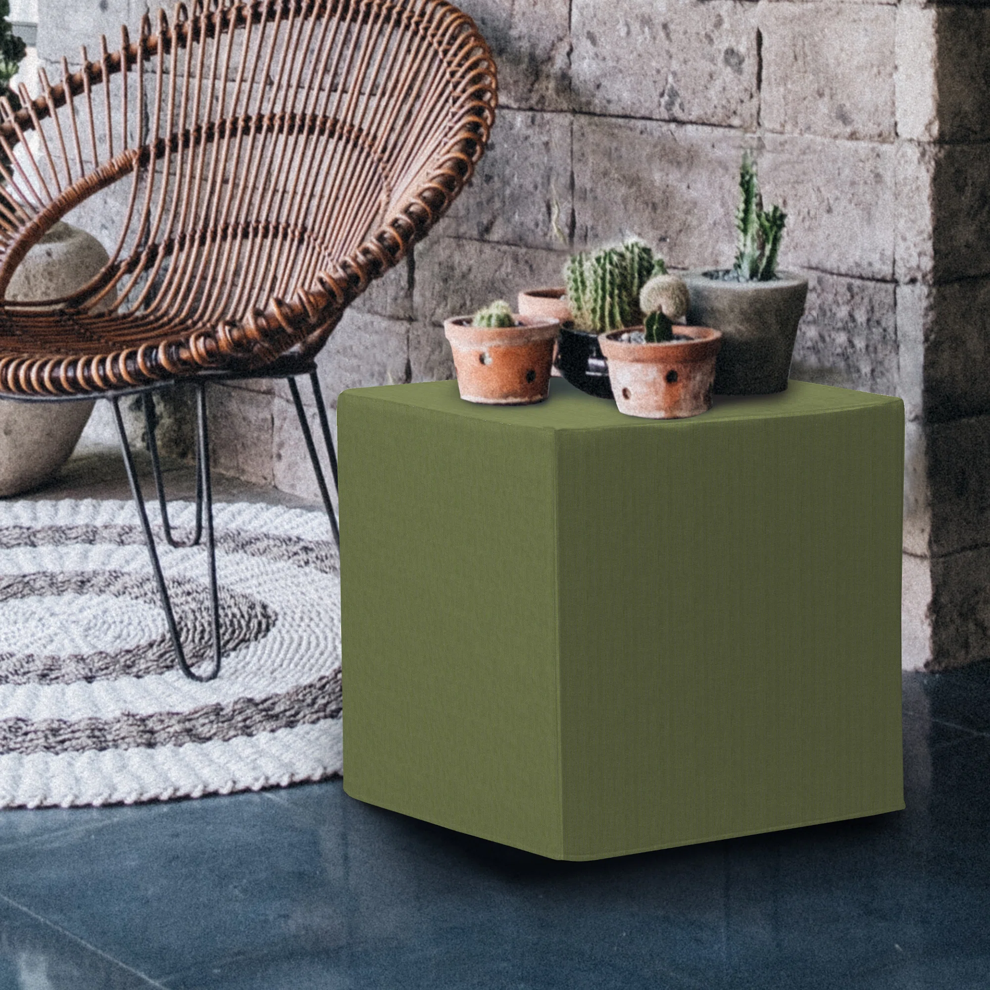 Arredondo Upholstered Outdoor Ottoman with Sunbrella® Cushion