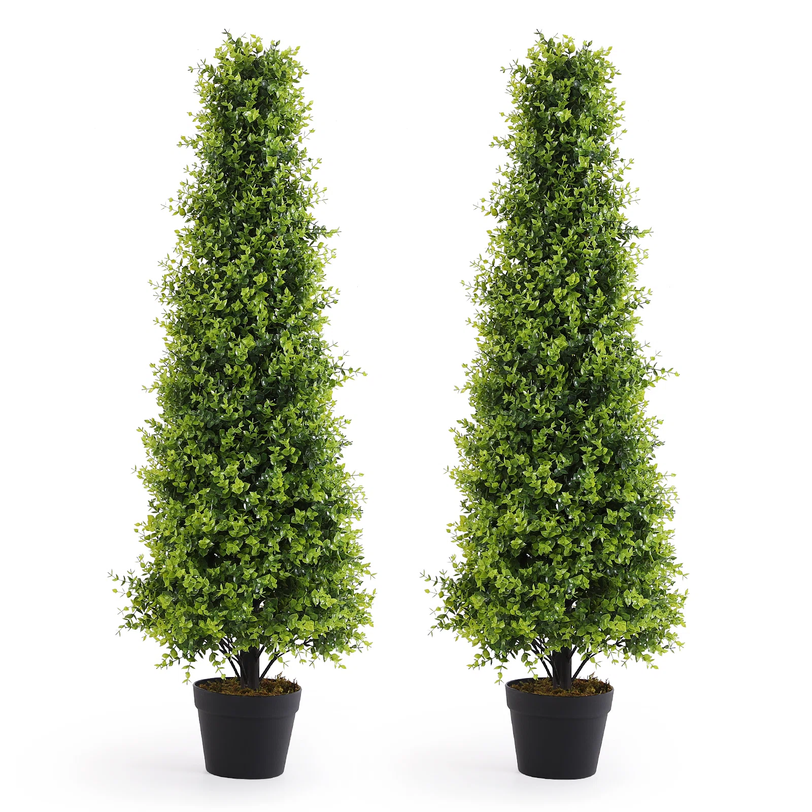 Artificial Boxwood Topiary Faux Boxwood Cone In Pot UV (Set of 2)