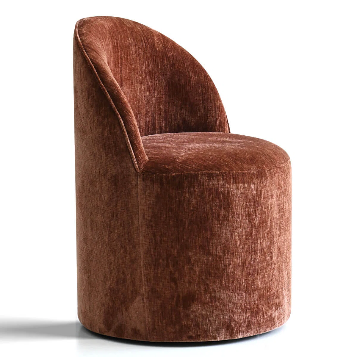 Upholstered Chenille Swivel Desk Chair with Castors