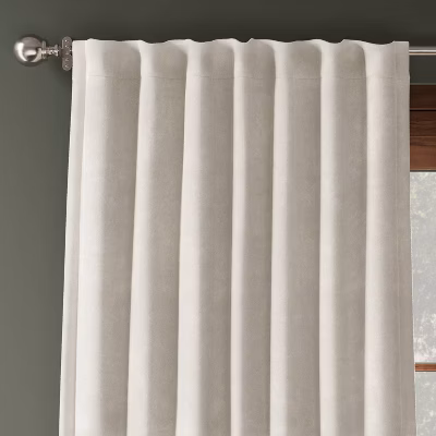 50"x84" Blackout Chenille Curtain Panel Ivory - Threshold™: Contemporary Lined Solid, Indoor Use, Back Tab, Rod Pocket