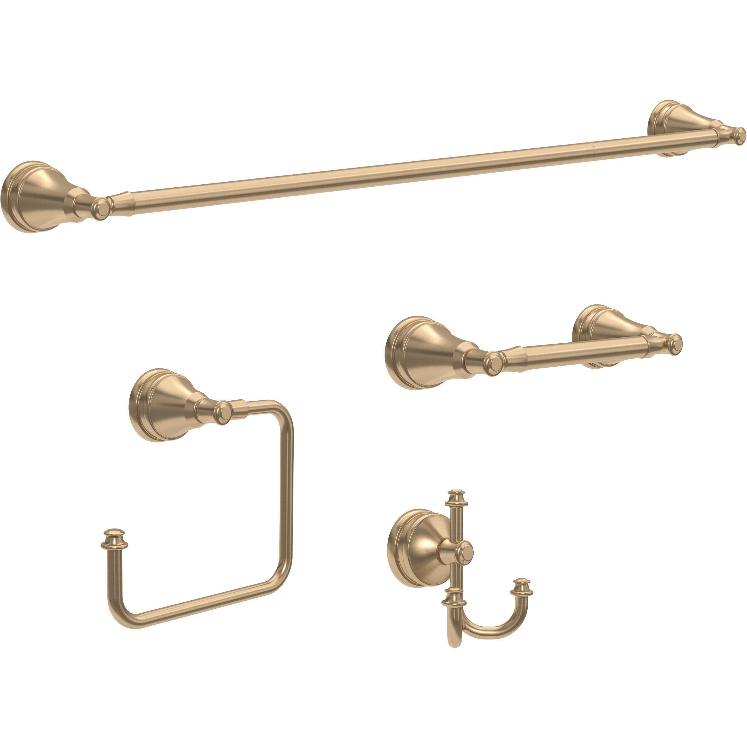 Delta 4-piece Champagne Bronze Bathroom Set Towel Rack