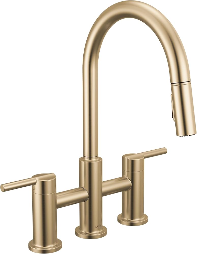 Delta Nicoli Brushed Gold Faucet 3 Hole