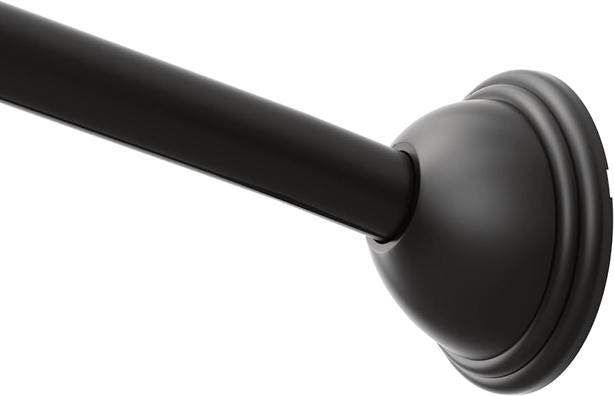 Moen Matte Black 54 To 72-inch Adjustable Fixed Mount Single Curved Shower Curtain Rod For Bathroom