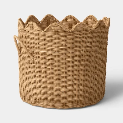 Scalloped Edge Woven Natural Basket - Threshold