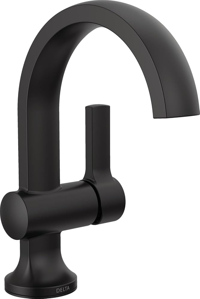 Delta Modern Matte Black Bathroom Faucet 1 Hole
