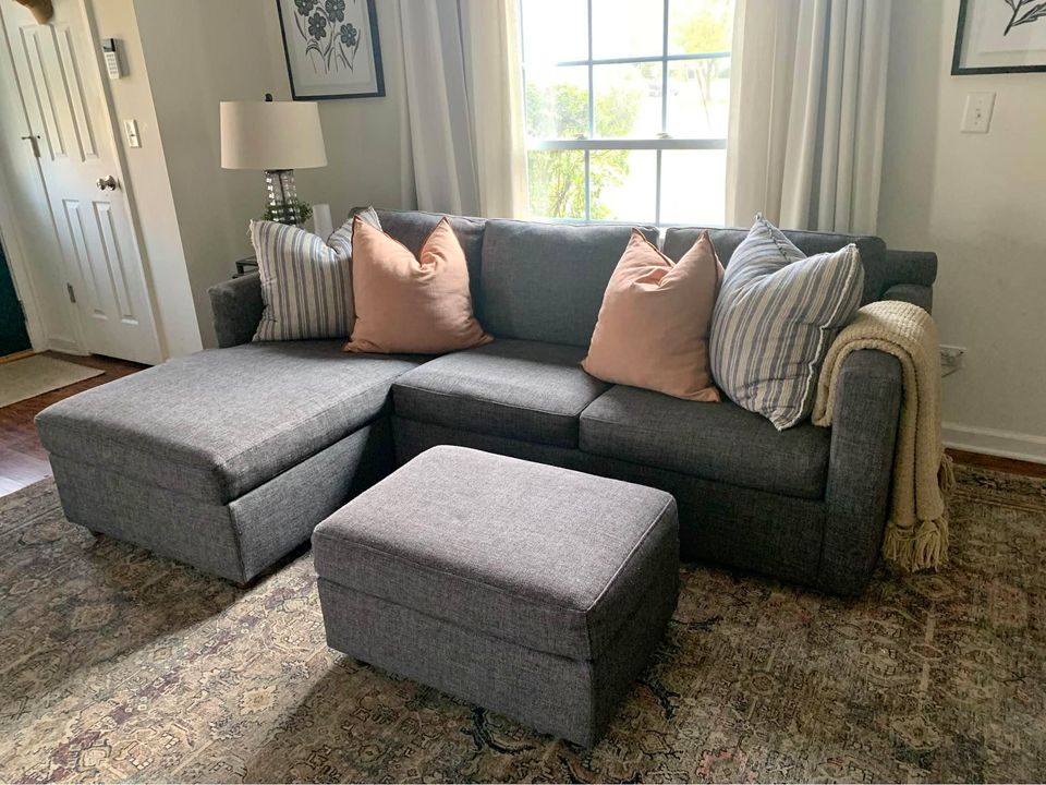Barrett Ii 91 Reversible Storage Chaise Lounge Queen Sleeper Sectional Sofa