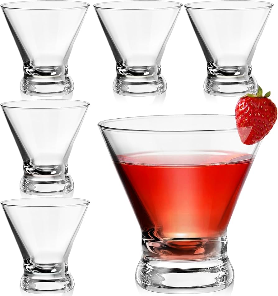Martini Glasses 8oz Stemless 