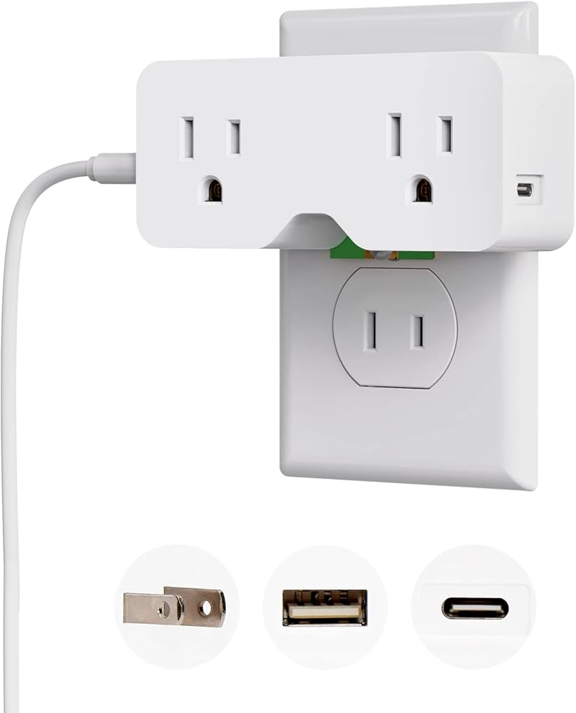 Multi Plug Outlet Splitter with USB