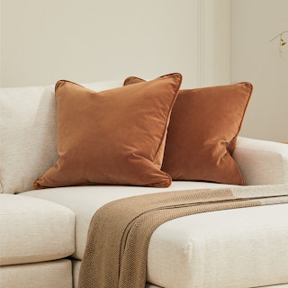 Lucca Velvet Pillow Set - Plush Pacific Rust