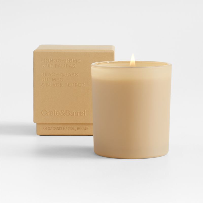 Monochrome No. 7 Pampas 1-Wick Scented Candle - Beach Grass, Nutmeg and Black Pepper