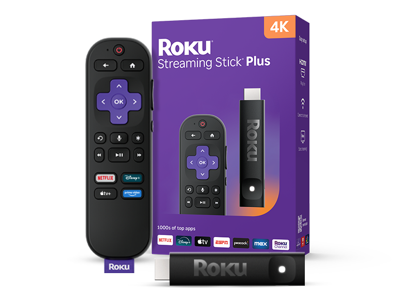 Roku Streaming Stick 4K - HDR & Dolby Vision Roku Streaming Device for TV with Voice Remote & Long-Range Wi-Fi - Free & Live TV