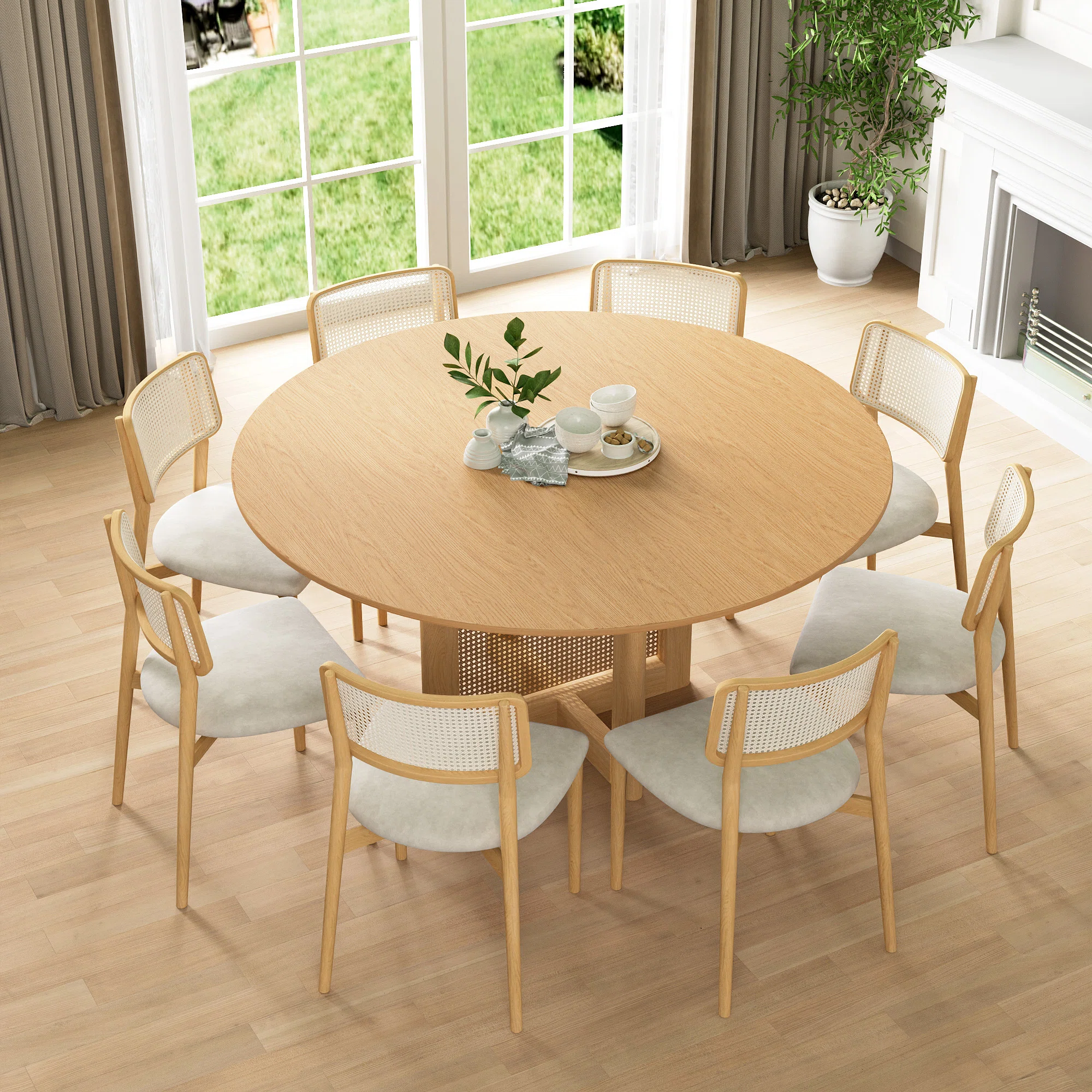 Angjelin Round Wood Dining Table