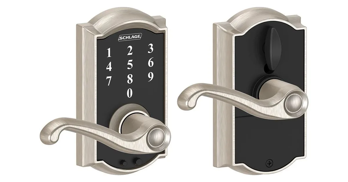Schlage Fe695cam619fla Camelot Touch Entry Leverset With Flair Lever