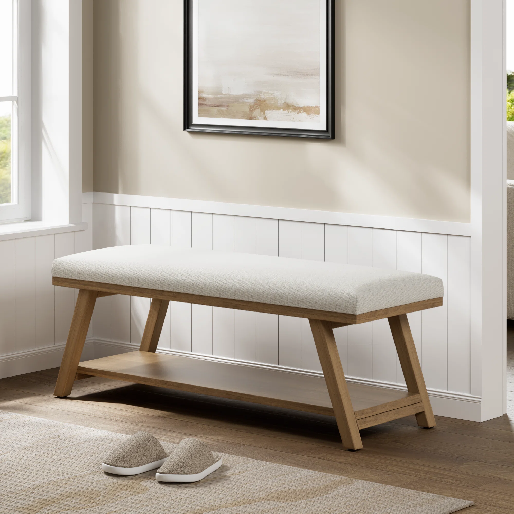 Hahnville 45.3" Upholstered Storage Bench
