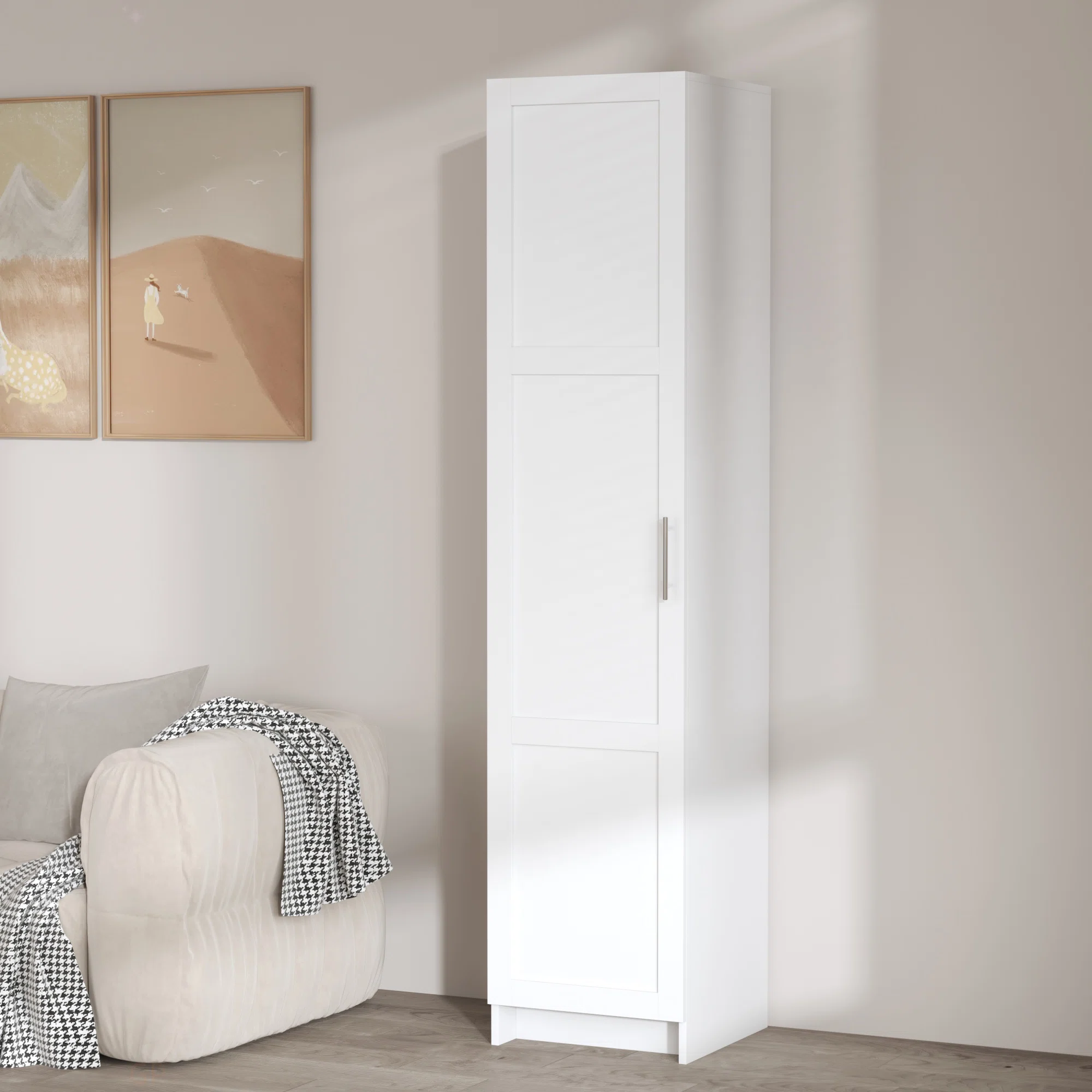 Tall Narrow Storage Cabinet 70.87" Tall Bathroom Cabinet With 3 Adjustable Shelves, Single Door, Space-Saving Corner Cupboard For Small Spaces For Living Room/Kitchen/Laundry/Bedroom