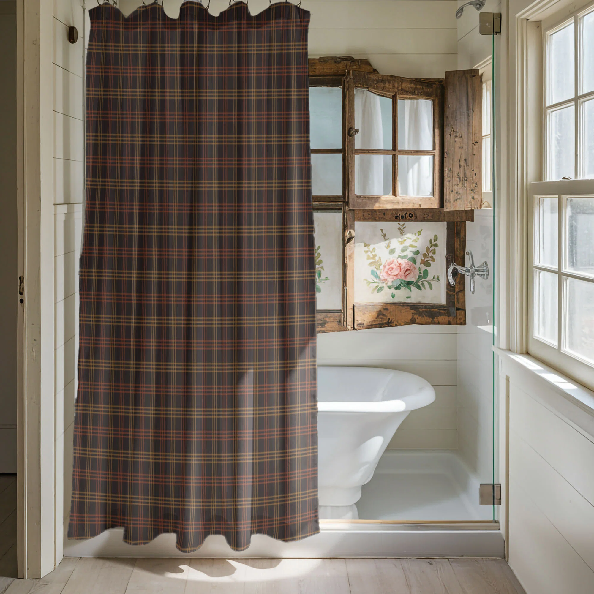 Harvest Plaid - 1 Piece Shower Curtain
