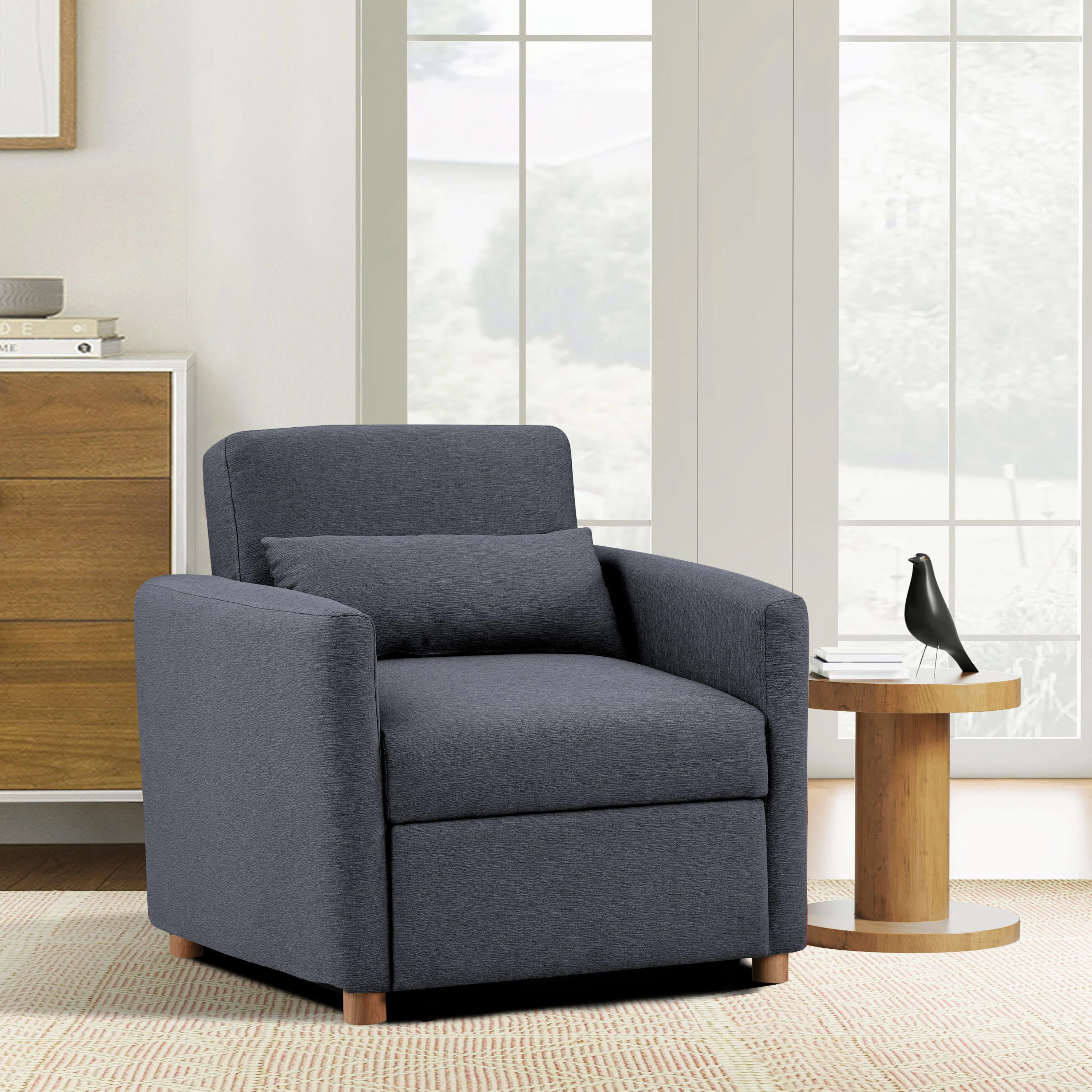 Serta Cooper 36" Convertible Accent Chair w/ Accent Pillow, Dream Coil Comfort, Easy Assembly