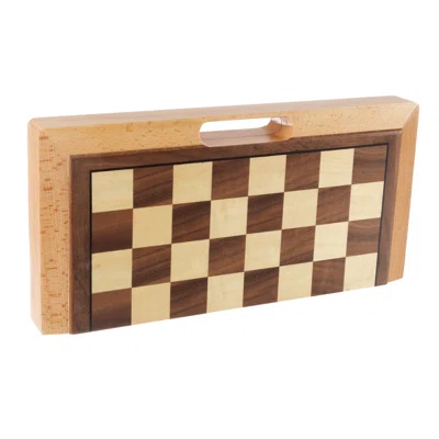 3-in-1 Chess, Backgammon, and Checkers Set – Wooden Board Game Set Folds for Practical Storage and Transport – Travel Board Games