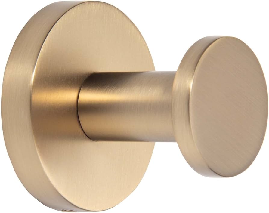 TUNNY 5 Pack Round Towel Hooks-Champagne Gold Modern Coat Hooks Shower Towel Hooks for Bathroom Kitchen Home Storage