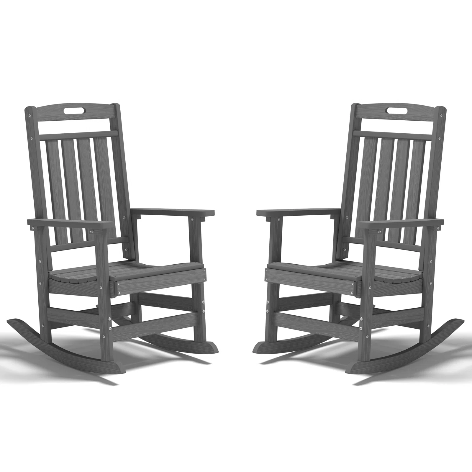 Set of 2 HDPE Rocking Chairs – All-Weather Heavy-Duty Patio Rockers with High Back for Porch, Lawn & Garden Comfort