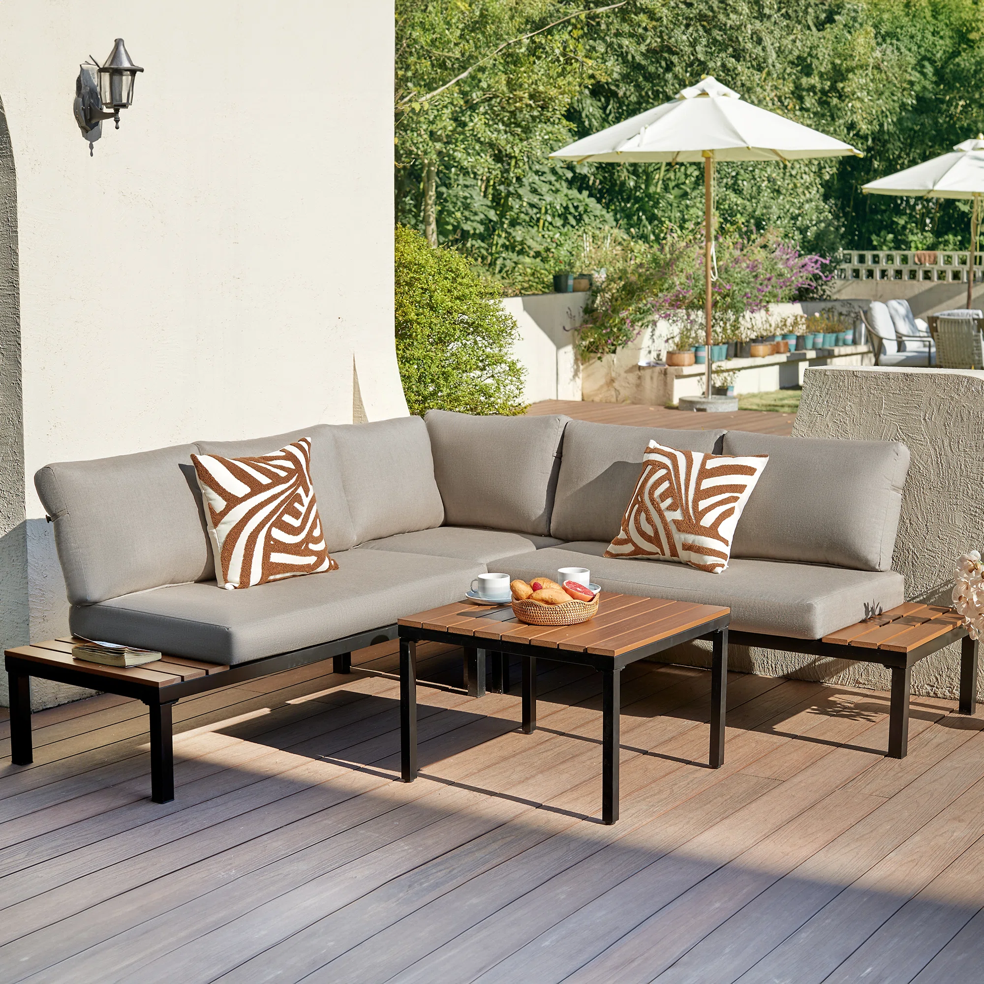 Lovene 5 - Person Outdoor Seating Group with Cushions
