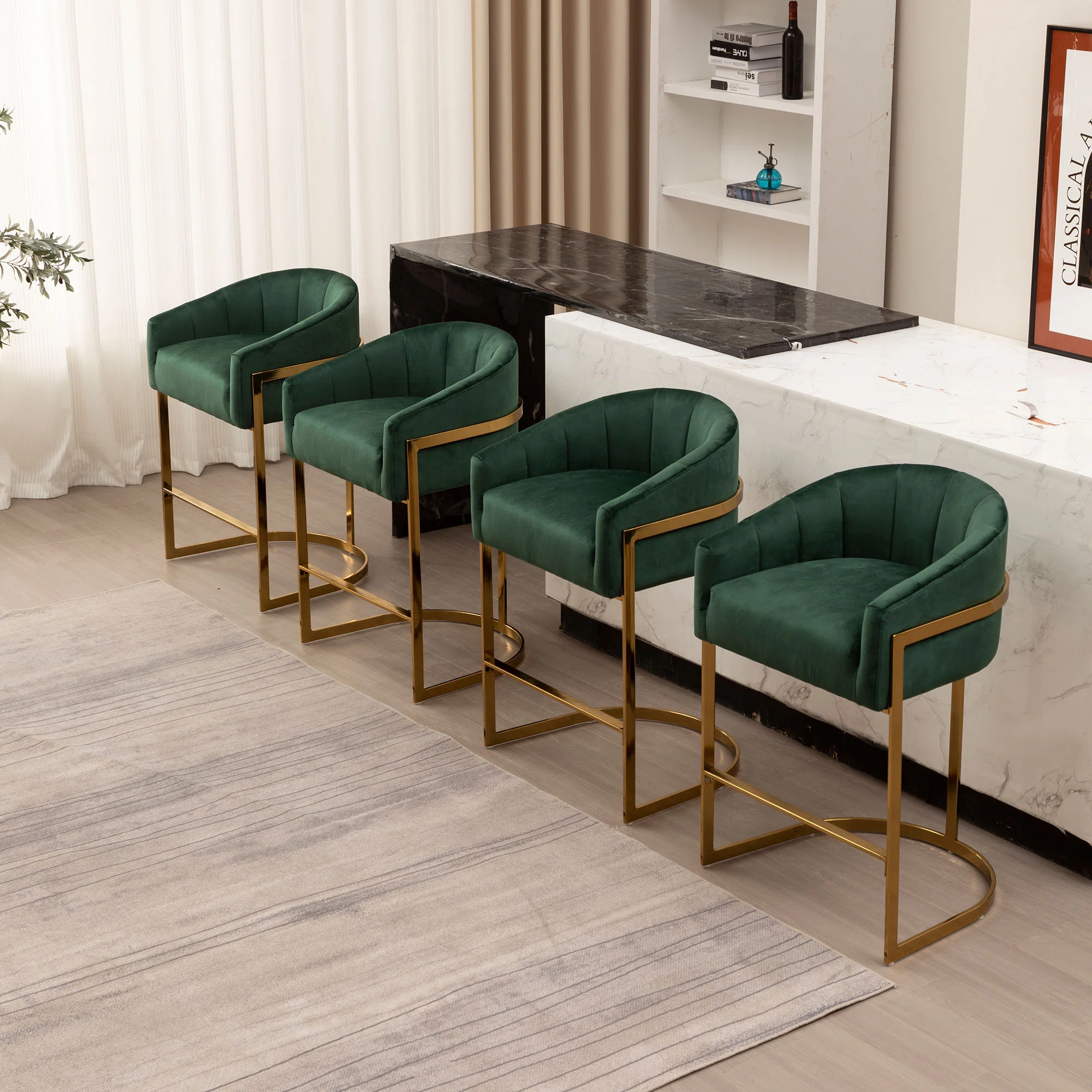 Upholstered 27" Counter Stool — Set of 4