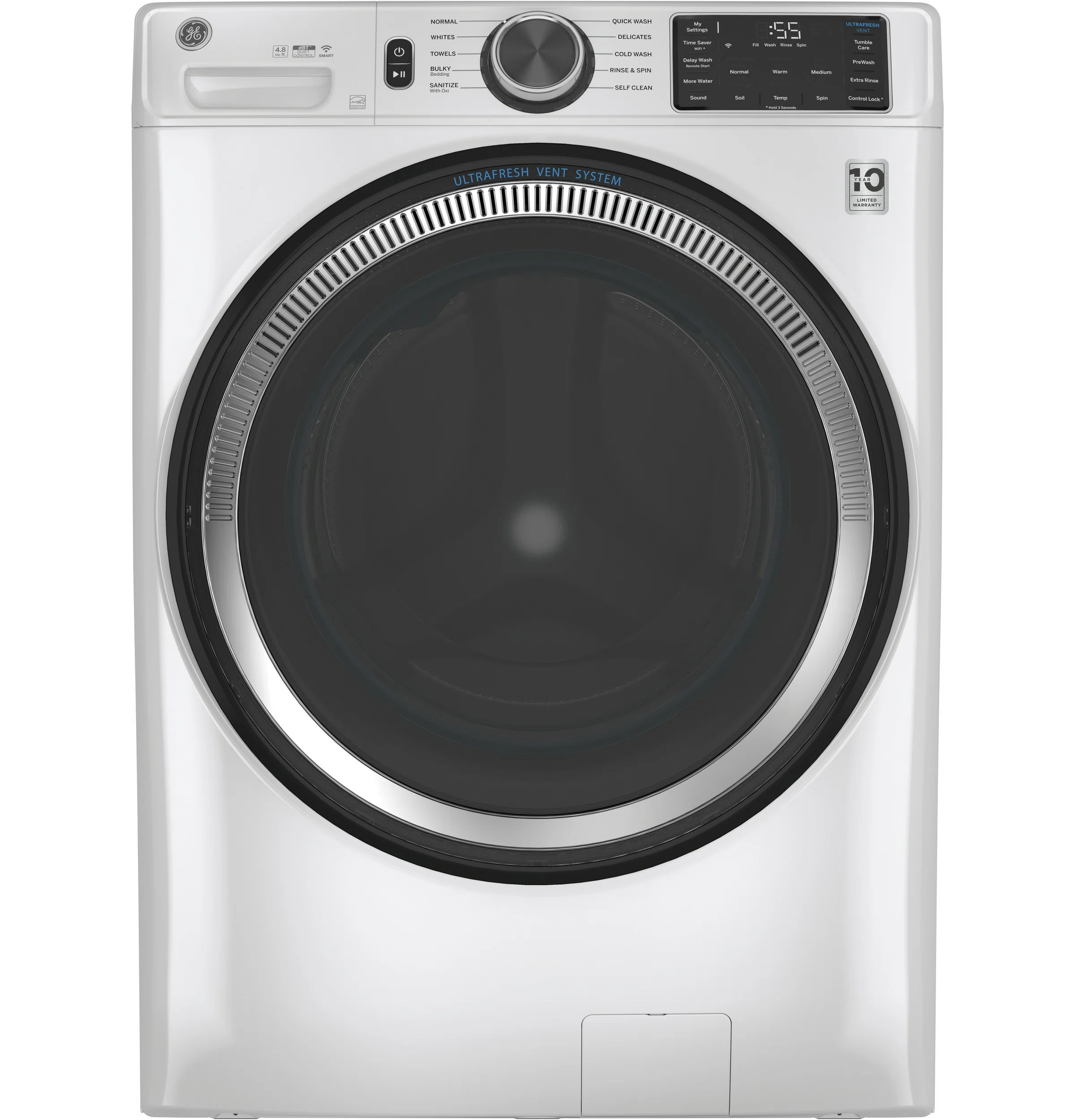 GE Appliances Smart 4.8 cu. ft. Energy Star Front Load Washer with Odorblock