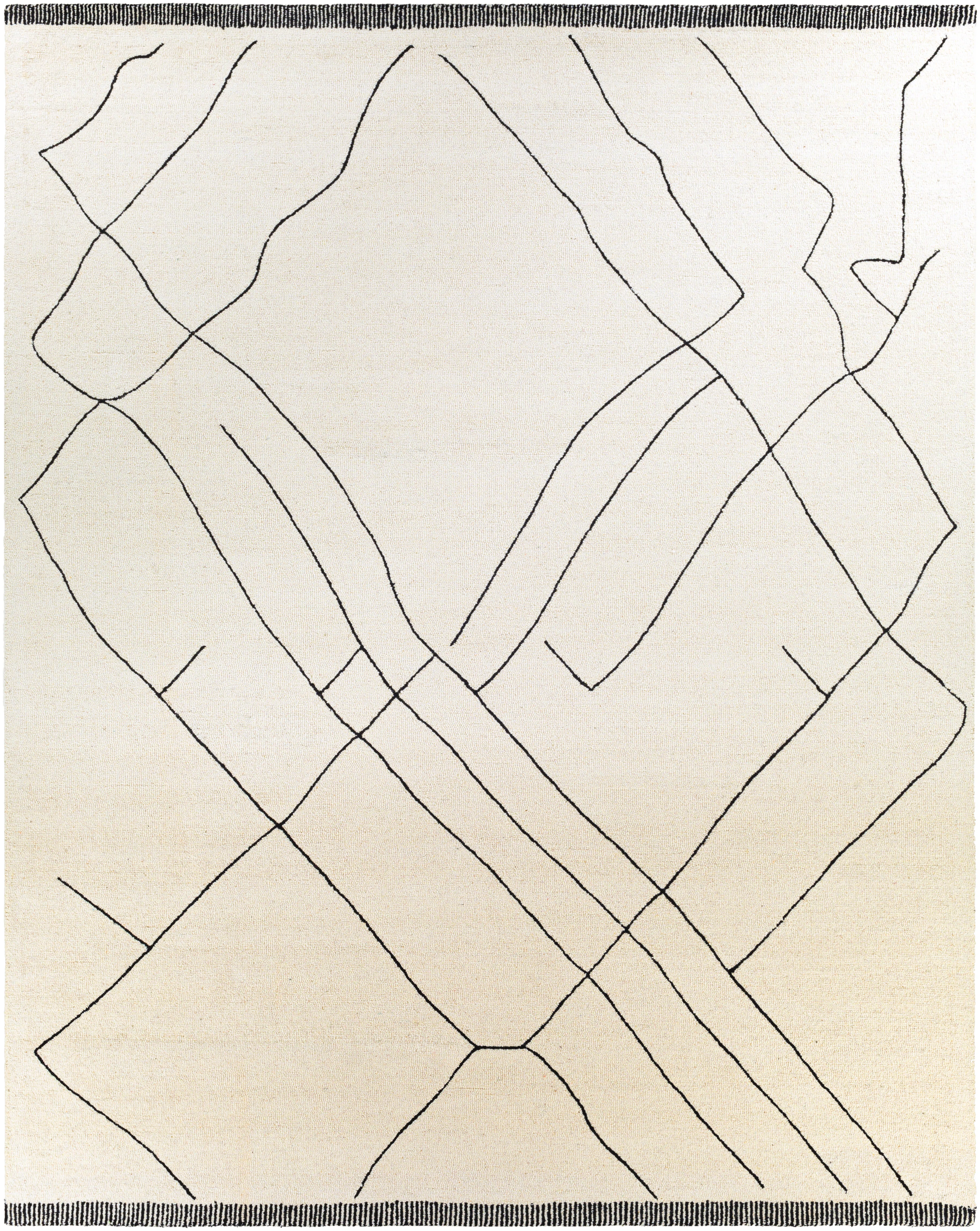 Isla Moroccan Handmade Tufted Wool Cream/Black Area Rug