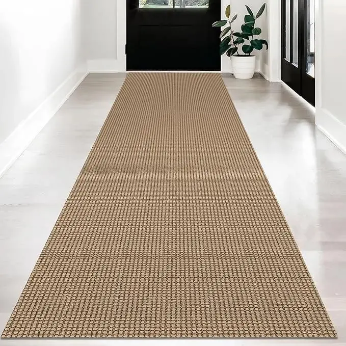 Runner Rug Washable Non-slip Cotton 3' X 12' - Tan/orange/brown
