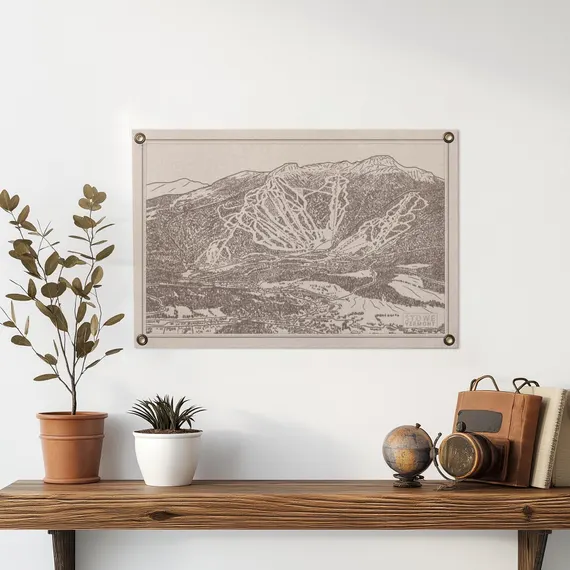 Stowe Vermont Mountain Trail Map Felt