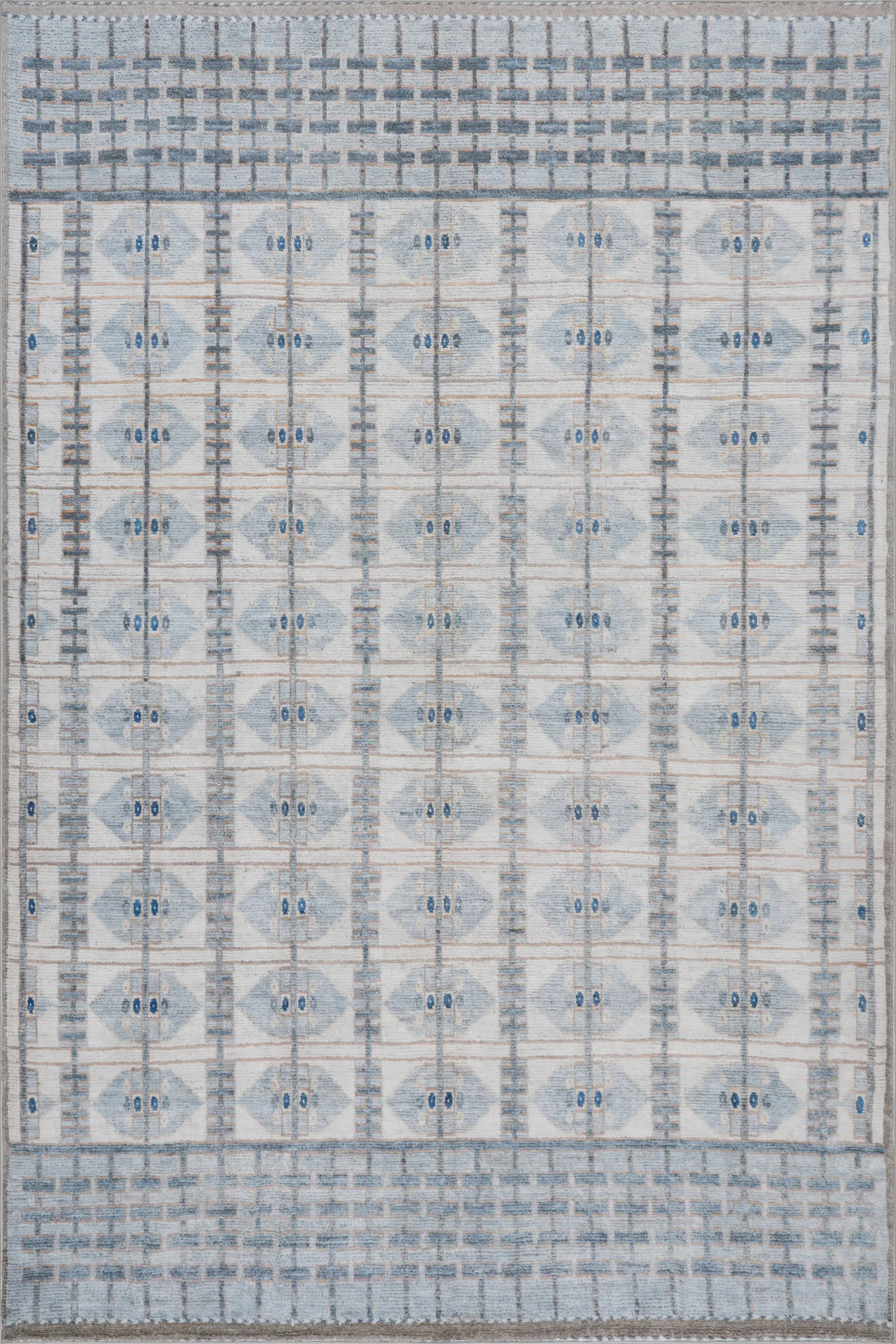 Drusilae Abstract Washable Rug | Light Blue