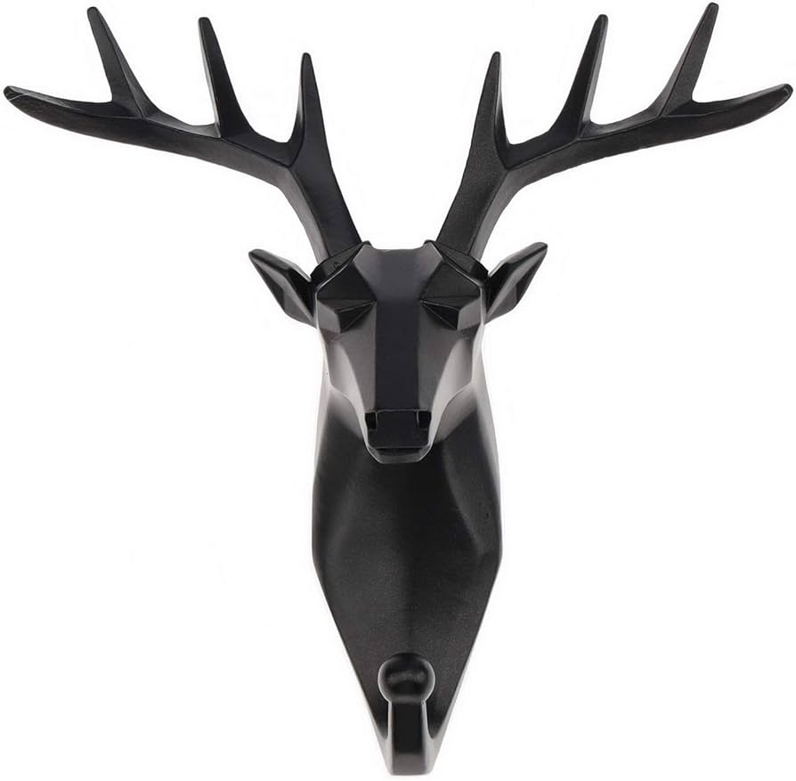 Kepfire Black Antler Wall Hook, Nordic Deer